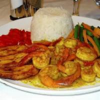 Salmon and Shrimp Combo · Salmon & 5 jerk or grilled shrimps.