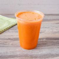 Sunny Smoothie · Carrot, orange, banana, and dried apricot.