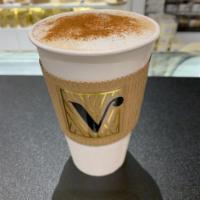 French Vanilla Cappuccino · 1 shot espresso, french vanilla cappuccino, and froth milk.