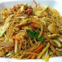55. Singapore Chow Mei Fun · Hot and spicy.