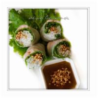 A3. Shrimp Summer Rolls · With lettuce, bean sprouts, basil, and vermicelli in peanut sauce.