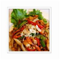 C10. Sauteed Lemongrass Chicken · With onions and bell peppers in lemongrass sauce. Hot and spicy.