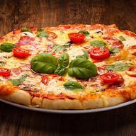 Mediterranean Pizza · Virgin olive oil, gyro meat, tomatoes, red onions, pepperoncini, feta cheese and mozzarella ...