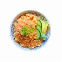 Volcano Don · chosen from our one of the most popular staff meals, must try!
Spicy salmon, spicy crab sala...