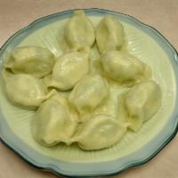 4. Shepherd’s Purse and Pork Dumpling 薺菜豬肉餃(10 pieces) · Shepherd's Purse (Chinese Spinach) and Pork