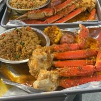 Boiled Snow Crabs · 1 lb. of fresh snow crab legs. Spicy or mild. Served with 1 corn and 1 potato. Add Cajun ric...