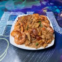 Boiled Shrimp · 13 piece jumbo boiled shrimp. Spicy or mild. Served with 1 corn and 1 potato. Add Cajun rice...