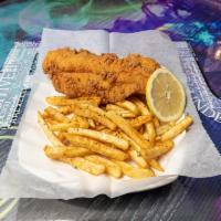 Catfish & Fries Combo Platter · Seasoned fresh fish fillets battered and deep-fried to golden perfection. Served with season...