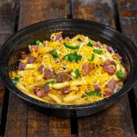 Crazy Fries · Fried to perfection and topped with shredded cheese, jalapeños and onion (add beef, chicken ...