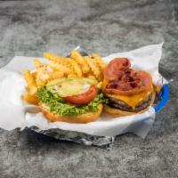 12-th Man Burger · 1/4 lb. burger with lettuce, tomatoes, onions, and pickles.