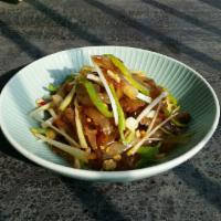 Jellyfish Salad 凉拌海蜇 · Shredded jellyfish and cucumber with homemade sauce
