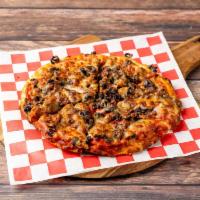 1. Verona's Special Pizza · Pepperoni, Canadian bacon, Italian sausage, mushrooms, black olives, and mozzarella.