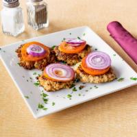 Chicken Chappli Kebab · 4 pieces. Ground chicken mixed with Indian spices and vegetables.