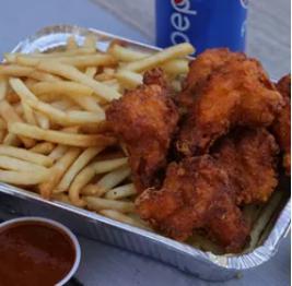 Kids Hot Wings · Served with french fries and soda.
