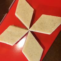 Kaju Katri · Diamond shaped cashew and sugar marzipan. Vegan. Gluten-free. (12-15 pieces)