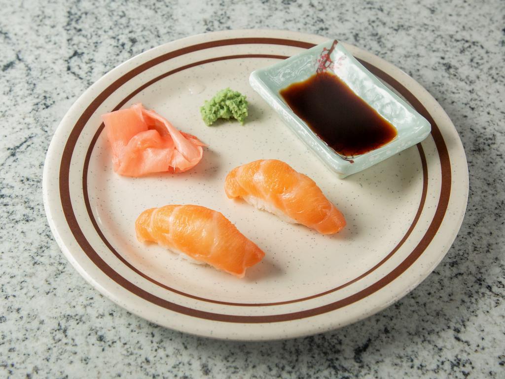 Salmon Nigiri · 2 pieces.