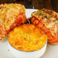 Twin Lobster · One fried lobster tail ＆ one grilled lobster tail served with smoked gouda mac ＆ cheese.