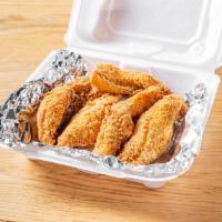 8pc Perch w/large fry · 8 generous pieces of Golden Fried Perch seasoned and cooked to perfection. Comes with large ...
