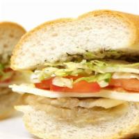 Large Veggie Cold Sub · lettuce, tomato, onion, roasted red peppers, artichokes, green peppers, black olives, cucumb...