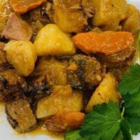 Zharkoe - Lamb/Chicken/Pork Stew · Lamb, Canola Oil, Onions, Salt, Black Pepper, Paprika, Thyme, Chicken Broth, Water, Tomato S...