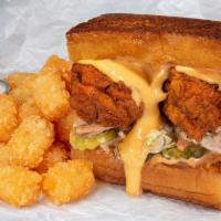 THE CHEESY CHICK COMBO · the cheesy chick sandwich with a choice of fries, tots, hot fries or hot tots