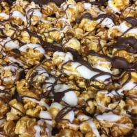 Gourmet Caramel Popcorn Drizzled with White and Brown Chocolate · Our delicious caramel gourmet popcorn drizzled with white and brown chocolate. Top seller in...