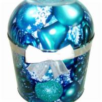 Blue Christmas Popcorn Tin 2 Gallon · Blue Christmas ornament popcorn tin holds approximately 2 gallons of our gourmet popcorn. Th...