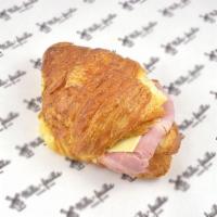Ham and Cheese Croissant Sandwich · Authentic all natural berkshire ham, swiss cheese and bechame.