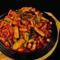 Stir-Fried Baby Octopus and Hot Noodle · Spicy.