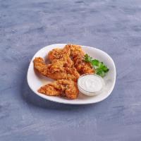 Chicken Tenders · 4 pieces of lightly breaded chicken served with honey mustard.