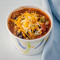 Chili · Beef & bean chili topped with shredded cheese
