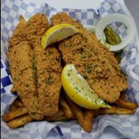 Catfish Basket · Served with tartar sauce, fries and drink.