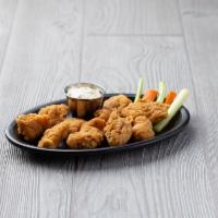 Boneless Wings · Served with a side of blue cheese or ranch.