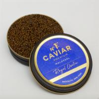Russian Osetra Caviar – Special Reserve (Metal Tin) · Obtained from the Russian-Persian or Kura sturgeon (Acipenser Gueldenstaedti and Acipenser P...