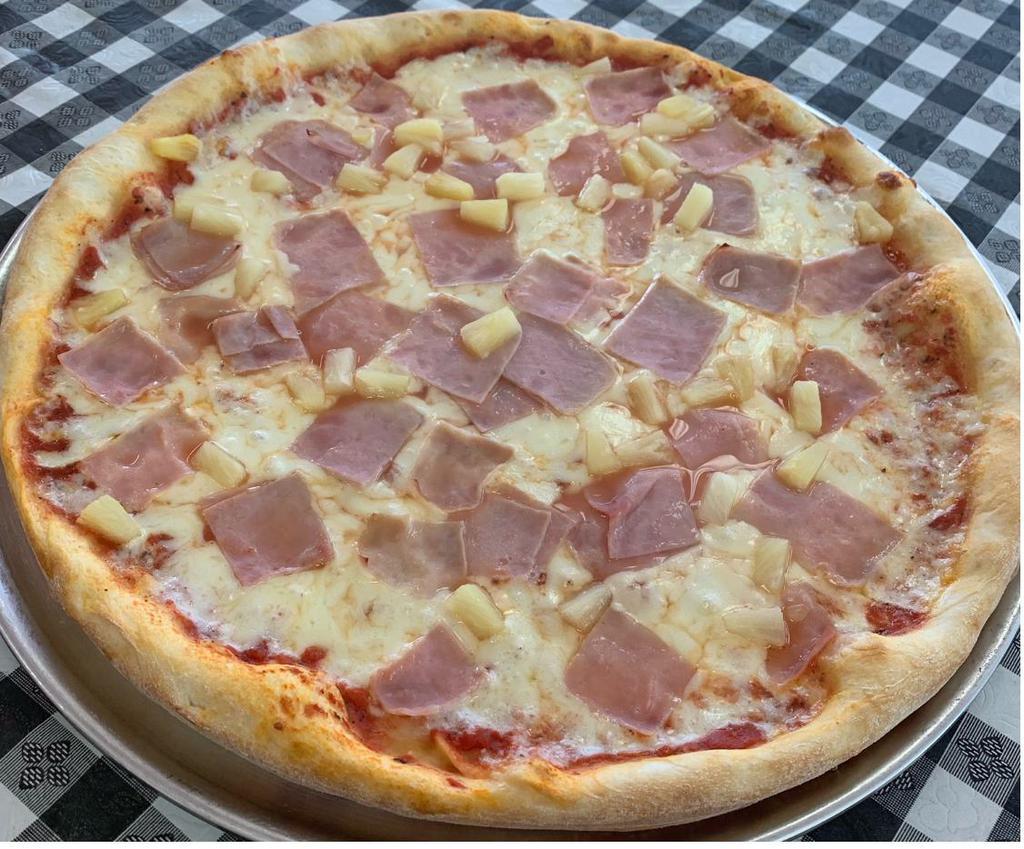 Hawaiian Pizza · Mozzarella cheese, ham and pineapples.