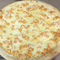 Buffalo Chicken Pizza · Mozzarella cheese and our homemade Buffalo chicken.