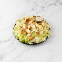 Chicken Caesar Salad · Chicken, lettuce, Parmesan cheese and croutons with Caesar dressing.
