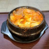 7. Cod fish soup(대구매운탕) · Cod fish, tofu, clam, veg
(includes 1 bowl rice and 1 side dish)