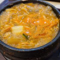10. Beef intestine stew(곱창찌개) · Beef intestine, tofu, veg
(includes 1 bowl rice and 1 side dish)
