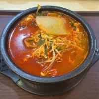 11. Daro Gukbab(따로국밥) · Suop with chopped beef, radish, bean sprout, scallion and egg
(includes 1 bowl rice and 1 si...