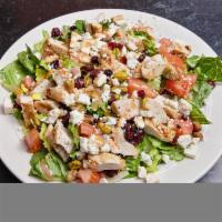 Signature Salad · Grilled Chicken, fresh Gorgonzola cheese, dried cranberries, pistachios, and cherry tomatoes...