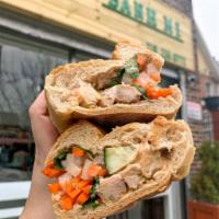 Lemongrass Chicken Banh Mi · All sandwiches come with pate, mayo, butter, cucumber, pickled carrots & daikon radish, and ...