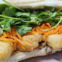 Tofu Banh Mi · Come with mushrooms pate, mayo, butter, cucumber, pickled carrots & daikon radish, and cilan...