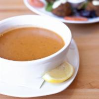 Lentil Soup · Pureed red lentils, Turkish seasonings and fresh herbs.