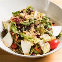 Truva Salad · Fresh lettuce, mix green, walnut, raisin, red cabbage, fresh mozzarella cheese and cherry to...