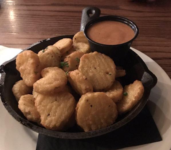 Fried Pickles · Served With A Side of BBQ Ranch.
