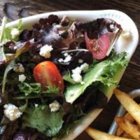 Mixed Green Salad · Fresh Mesculin Greens, Halved Grape Tomatoes, Carrots, and Crumbly Blue Cheese. Served With ...