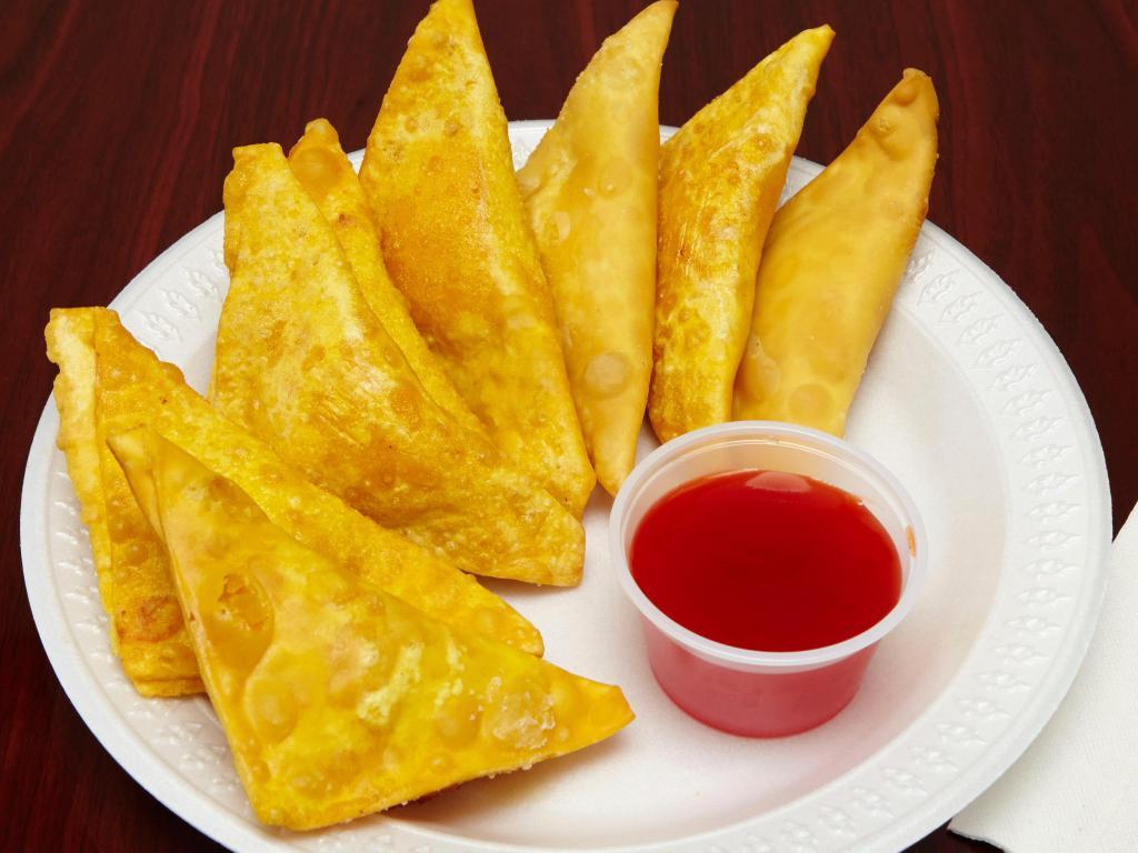 Cheese Wontons（气云吞） · Eight pieces.imitation crabmeat ,cream cheese and onions inside