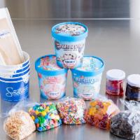 Sundae Party Kits · The kit includes: 3 pints of ice cream. Your choice of flavors. 3-4 oz. each of the followin...