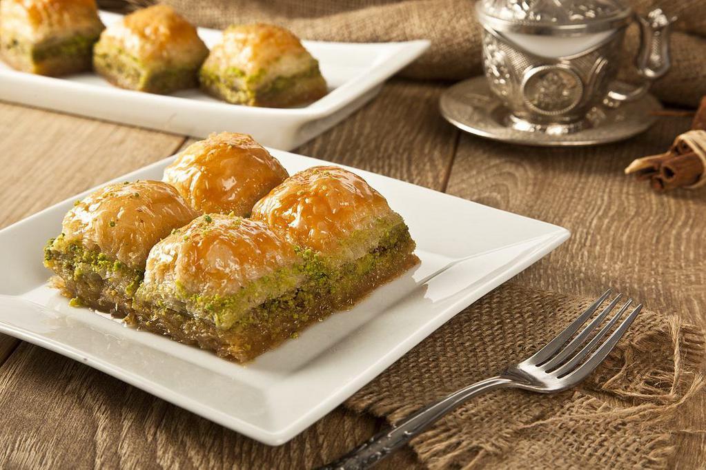 Baklava · Thin layered pastry with walnuts and butter syrup